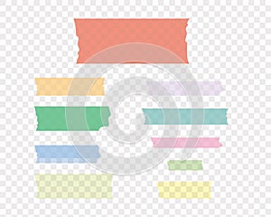 Collection of adhesive tape pieces vector set