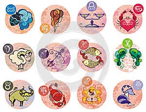 Collection of All Zodiac Signs. Vector illustration of Zodiac Signs