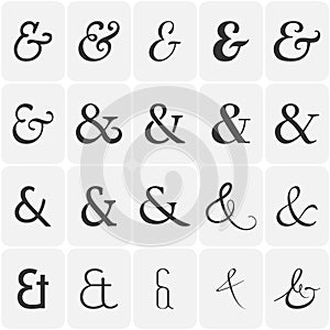 Collection of ampersands for lettes and