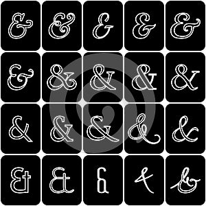 Collection of ampersands for lettes and