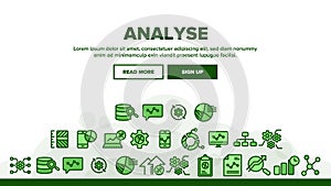 Collection Analyse Element Sign Icons Set Vector