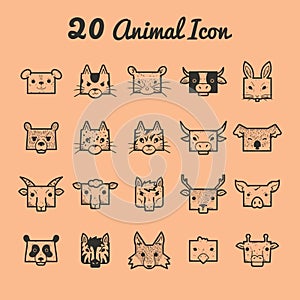 collection of animal icons. Vector illustration decorative design