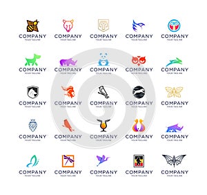 Collection of animal logos template