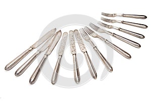 Collection of antique silverware