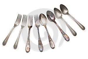 Collection of antique silverware