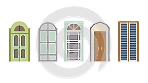 Collection of Architectural Doors and Windows in Various Styles, vector design Generative AI