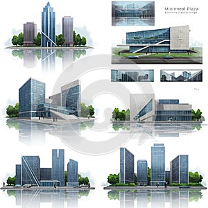 Collection of architectural renderings showcasing modern