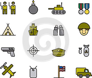 Collection of army icons