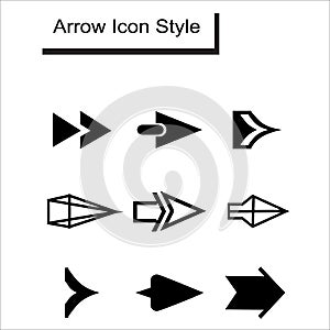 Collection of arrow icons, direction. Forward, backward, download, upload, full screen, shuffle, repeat, refresh button set. photo