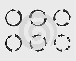 Collection arrows vector background black and white symbols. Different arrow icon set circle, up, curly, straight and twisted.