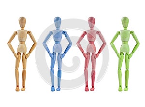 Collection of Artist mannequin in various colors photo