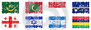 Collection of artistic flags of the world