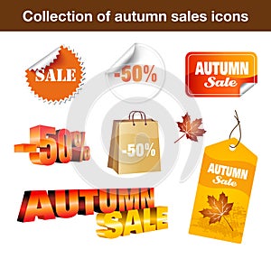 Collection of Autumn Sales Stickers