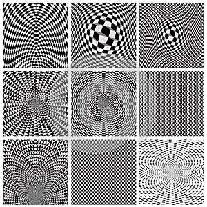 Collection of backgrounds optical illusions