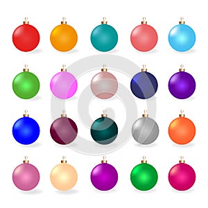 Collection of balls Christmas decoration. photo