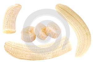 Collection of banana fruits isolated on white