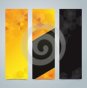 Collection banner design, yellow and black background.