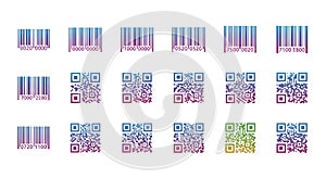 Collection of Barcodes and QR Codes