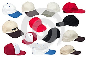 Collection of baseball caps