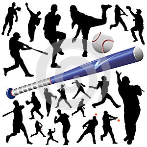 Collection of baseball vector