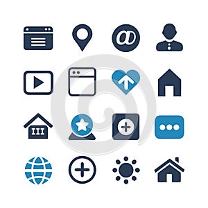Collection of basic web and app interface vector icons