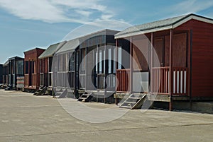 A collection of Beach Huts, Sutton on Sea.