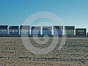 A collection of Beach Huts, Sutton on Sea.