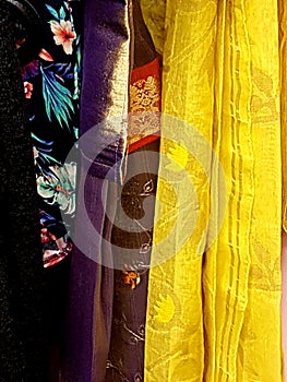 Collection of beautiful dresses -sarees and salwar kameez photo
