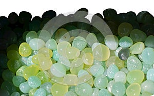 Collection of beautiful precious stones against white background. . Natural semi-precious ornamental stones