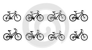Diverse Bicycle Silhouettes Collection