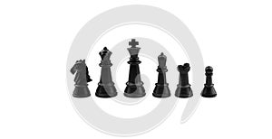 Collection of a black chess figures isolated on a white.