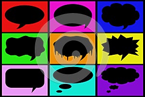 Collection of black comic strips