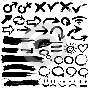 Collection of black grungy vector abstract