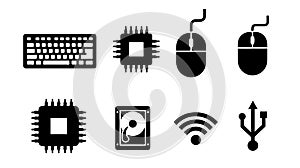 Computer Hardware Icons Set