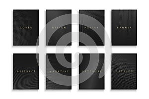 Collection of black luxury covers, templates, backgrounds, placards, brochures, banners, flyers, magazines and etc