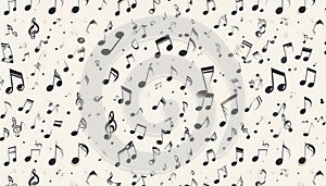 Black Musical Notes on White Background