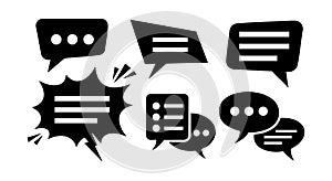 Speech bubbles set vector illustration for communication design