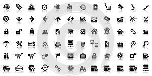 Collection of black web icon