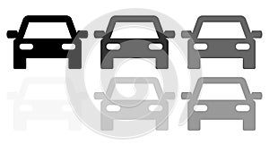 Collection of black and white car icon