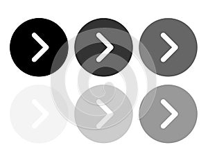 Collection of black and white next icon