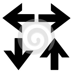 Collection of black and white up down left right arrows web icon