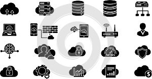 Cloud Computing and Technology Icons Set