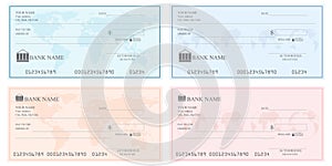 Collection of Blank bank checks or cheque book