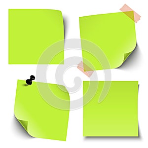 Collection of blank colored sticky notes