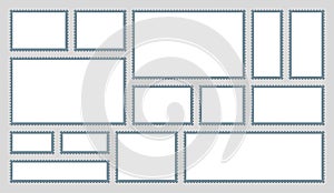Collection of Blank Postage Stamp Frames