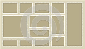 Collection of Blank Postage Stamp Frames
