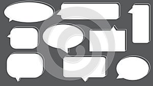 collection of a blank speech bubble, conversation box, chatbox, and dialog box illustration on white background perfect for your photo