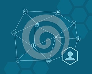 Collection block chain style background