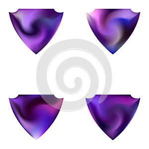 Collection of blurred backgrounds in the form of a shield