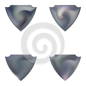 Collection of blurred backgrounds in the form of a shield